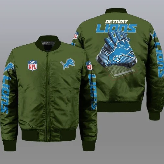 Detroit Lions Bomber Jacket Full Size DR83