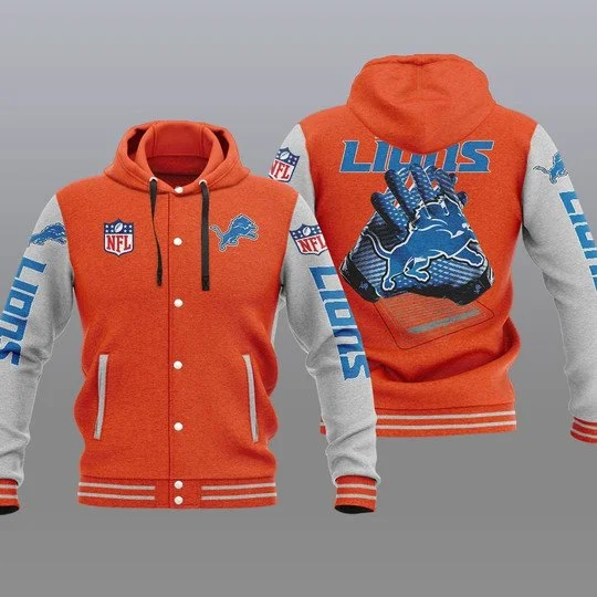 Detroit Lions Baseball Jacket TE38 - Image 2