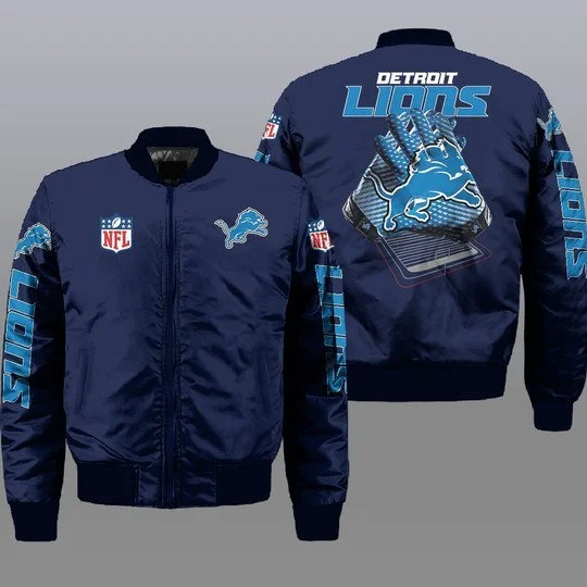 Detroit Lions Bomber Jacket Full Size BE38