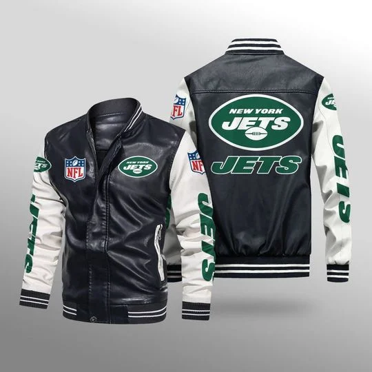 New York Jets Leather Jacket UT33