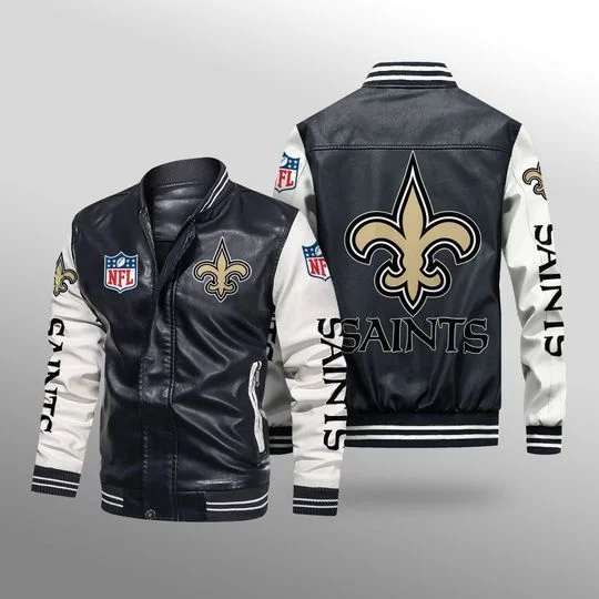 New Orleans Saints Leather Jacket TT00