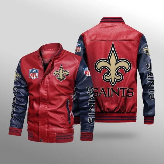 New Orleans Saints Leather Jacket HR29