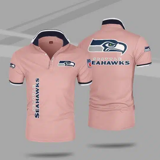 Seattle Seahawks Polo T-Shirt Full Size LE21 - Image 5