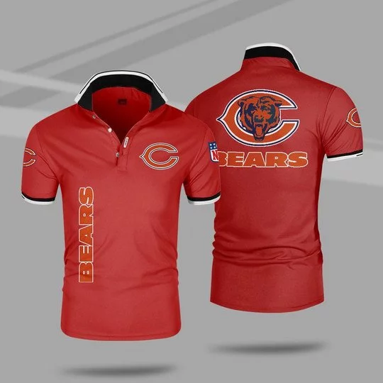 Chicago Bears Polo T-Shirt Full Size TP06 - Image 4