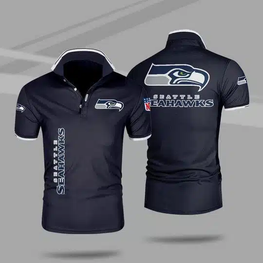 Seattle Seahawks Polo T-Shirt Full Size LE21