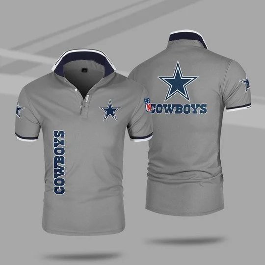 Dallas Cowboys Polo T-Shirt Full Size TZ83 - Image 3