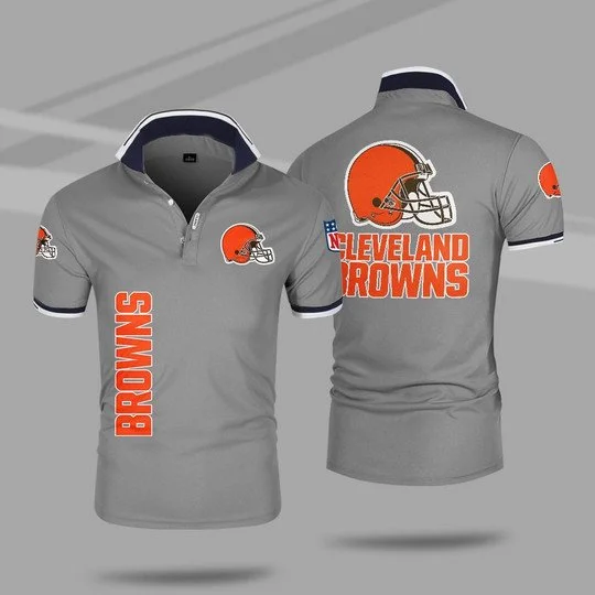 Cleveland Browns Polo T-Shirt Full Size HV84 - Image 2
