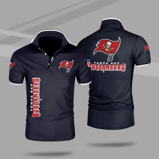 Tampa Bay Buccaneers Polo T-Shirt Full Size IQ79 - Image 2