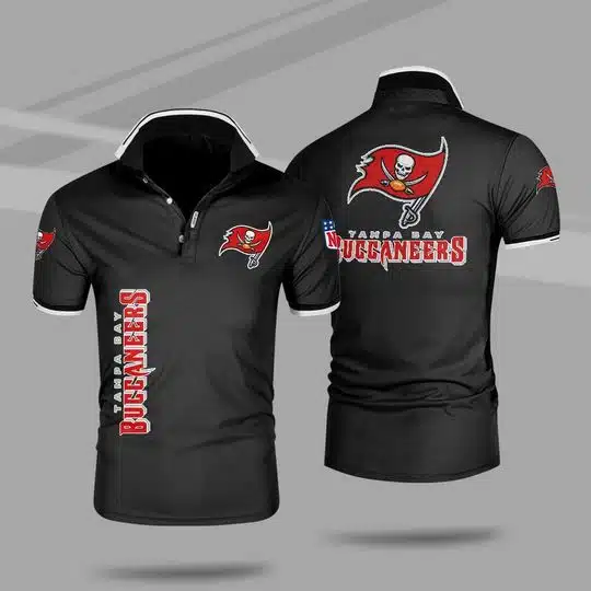 Tampa Bay Buccaneers Polo T-Shirt Full Size IQ79 - Image 5