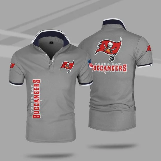 Tampa Bay Buccaneers Polo T-Shirt Full Size IQ79 - Image 4
