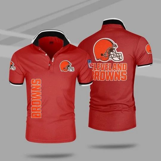 Cleveland Browns Polo T-Shirt Full Size HV84 - Image 4