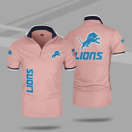 Detroit Lions Polo T-Shirt Full Size RH84 - Image 3