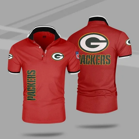 Green Bay Packers Polo T-Shirt Full Size UJ93 - Image 4