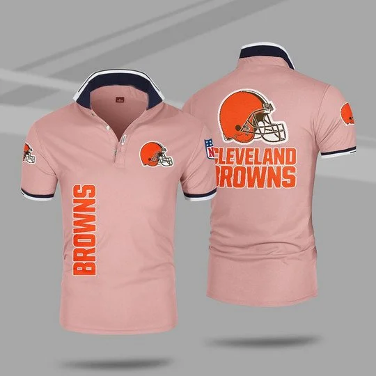 Cleveland Browns Polo T-Shirt Full Size HV84 - Image 5
