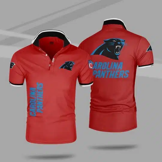 Carolina Panthers Polo T-Shirt Full Size UT34 - Image 2