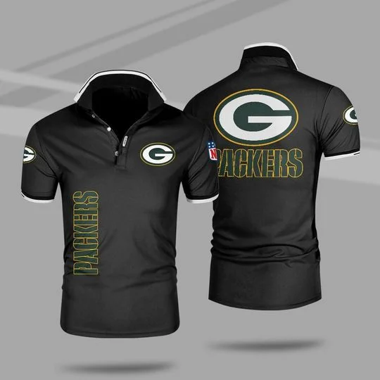 Green Bay Packers Polo T-Shirt Full Size UJ93 - Image 3