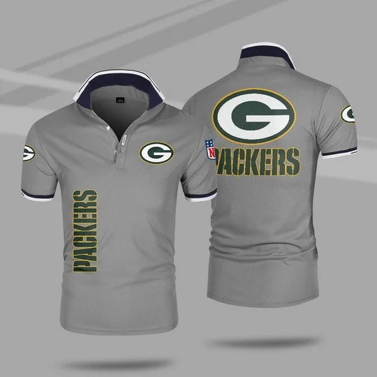 Green Bay Packers Polo T-Shirt Full Size UJ93 - Image 5