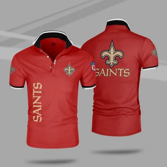 New Orleans Saints Polo T-Shirt Full Size HB74 - Image 4
