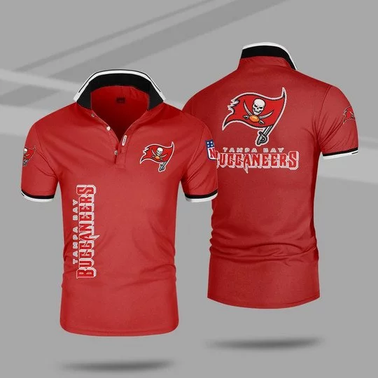 Tampa Bay Buccaneers Polo T-Shirt Full Size IQ79 - Image 3