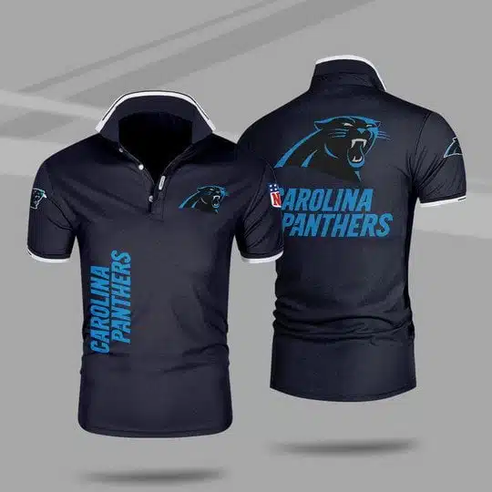 Carolina Panthers Polo T-Shirt Full Size UT34 - Image 4