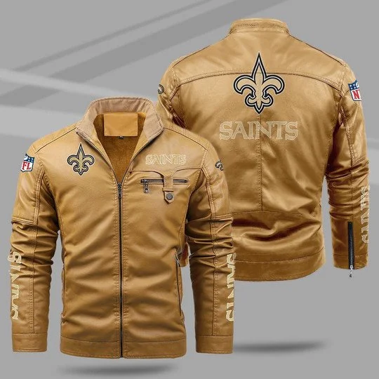 New Orleans Saints Leather Jacket MN73
