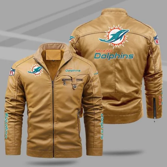 Miami Dolphins Leather Jacket IC35