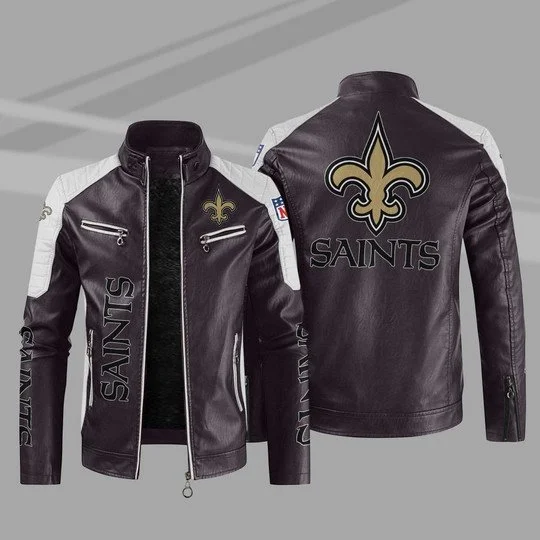 New Orleans Saints Leather Jacket BT29