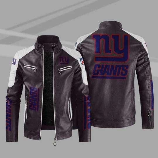 New York Giants Leather Jacket ZI49