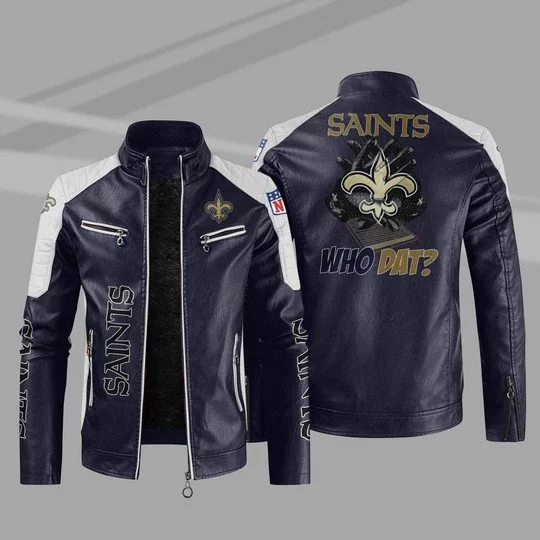 New Orleans Saints Leather Jacket BU47
