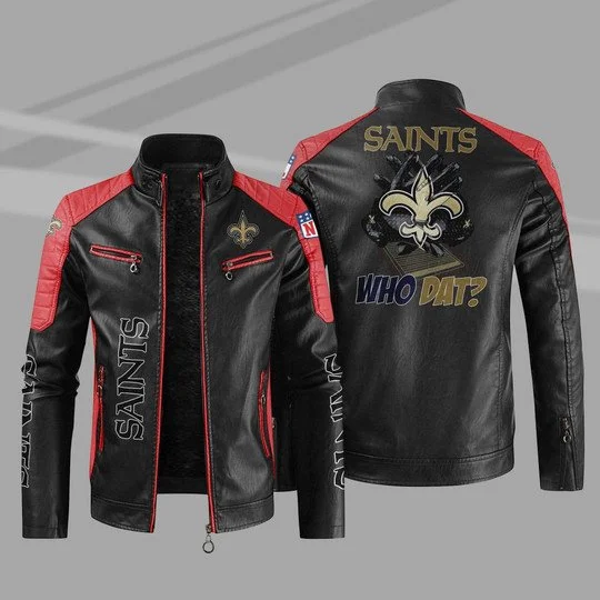 New Orleans Saints Leather Jacket MY64