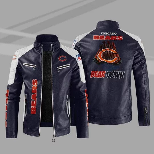 Chicago Bears Leather Jacket RB72