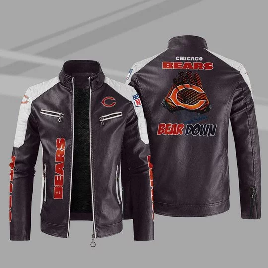 Chicago Bears Leather Jacket HT55