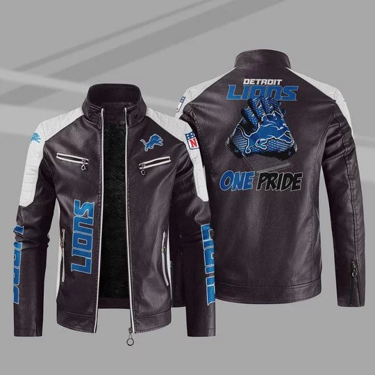 Detroit Lions Leather Jacket EM84
