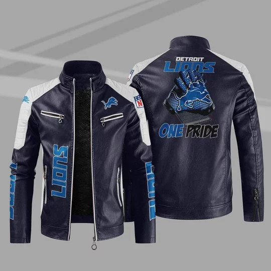 Detroit Lions Leather Jacket YJ83