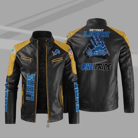 Detroit Lions Leather Jacket TS83