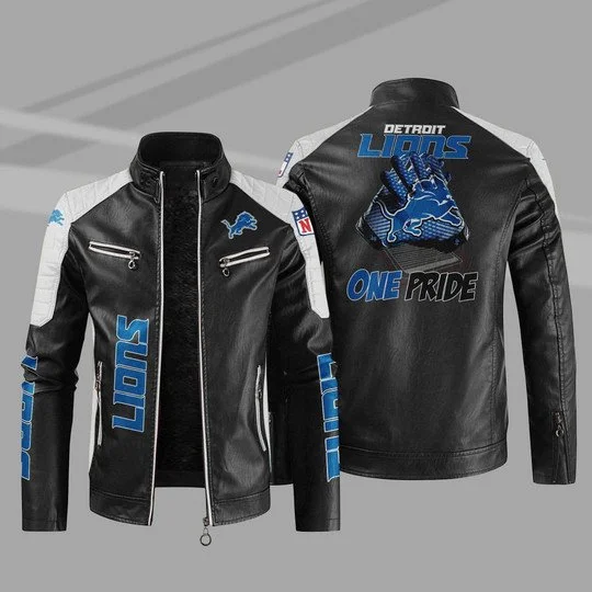 Detroit Lions Leather Jacket BI93