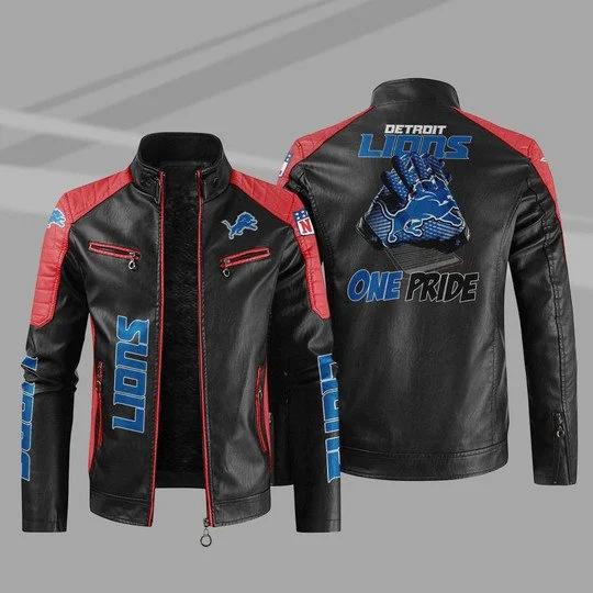 Detroit Lions Leather Jacket VJ33