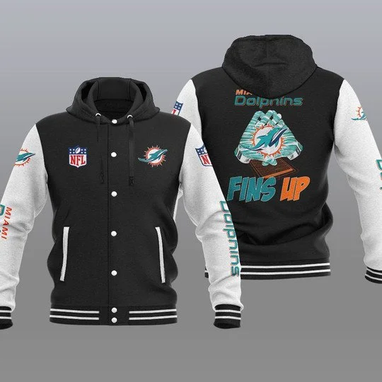 Miami Dolphins Baseball Jacket CU89 - Image 2