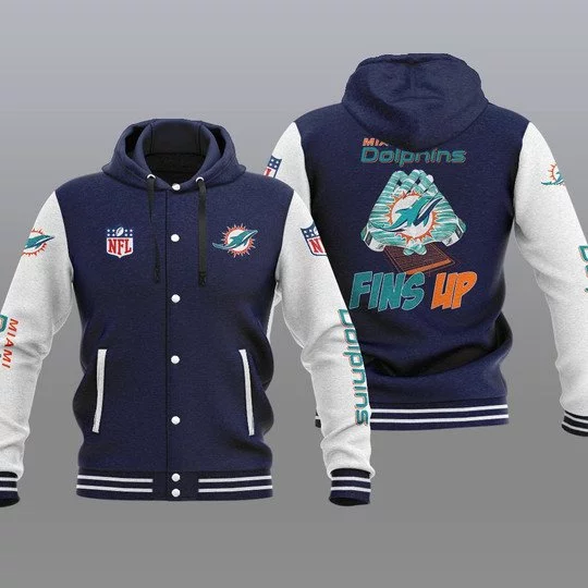Miami Dolphins Baseball Jacket BC43 - Image 2
