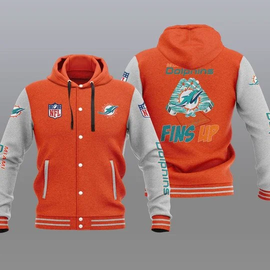 Miami Dolphins Baseball Jacket YF42 - Image 2