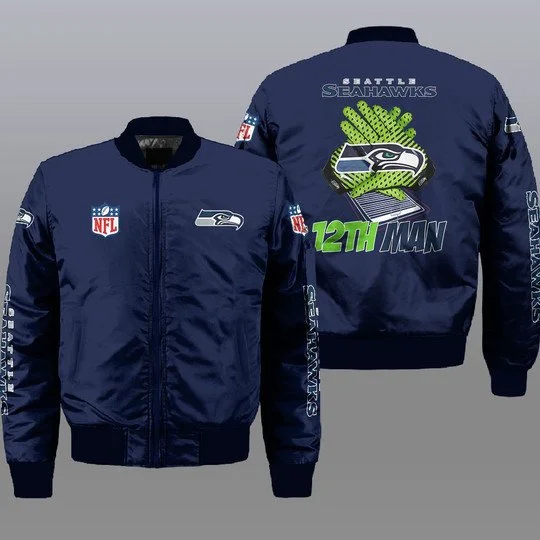 Seattle Seahawks Bomber Jacket Full Size EE81