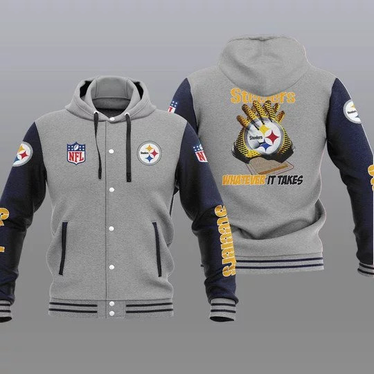 Pittsburgh Steelers Baseball Jacket CU10 - Image 2