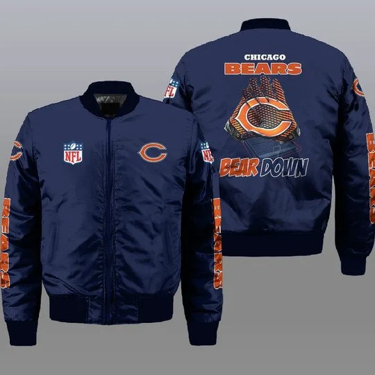 Chicago Bears Bomber Jacket Full Size BQ11
