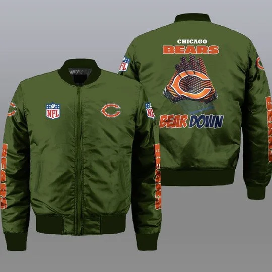 Chicago Bears Bomber Jacket Full Size YI88