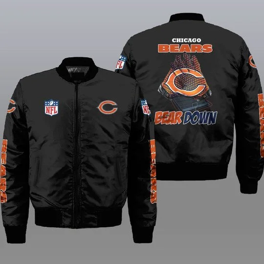 Chicago Bears Bomber Jacket Full Size RW28