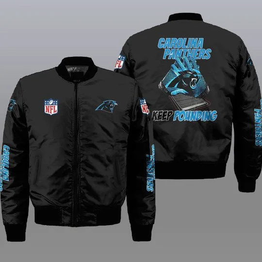 Carolina Panthers Bomber Jacket Full Size TL94