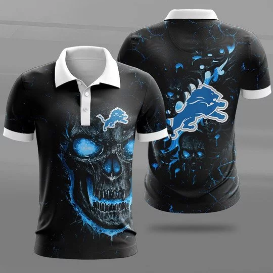 Detroit Lions Polo T-Shirt Full Size YE72
