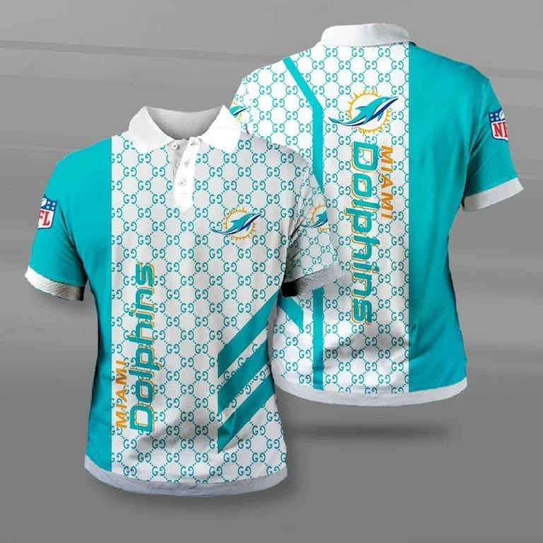 Miami Dolphins Polo T-Shirt Full Size MX37