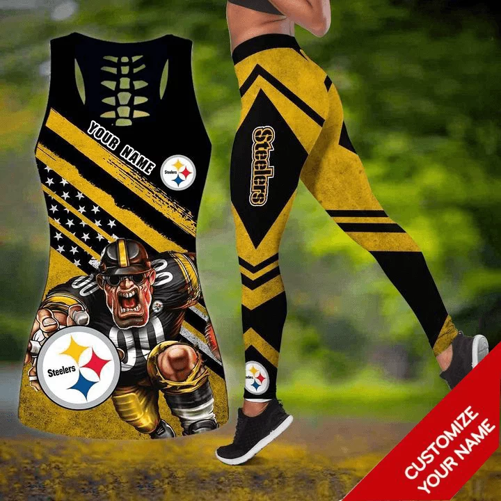 Pittsburgh Steelers Women's Hollow Out Tank Top + Legging QW27