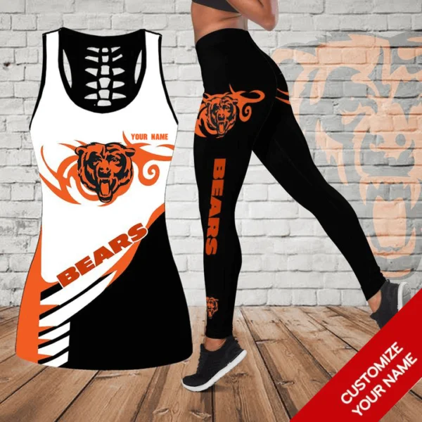 Chicago Bears Women's Hollow Out Tank Top + Legging DG71